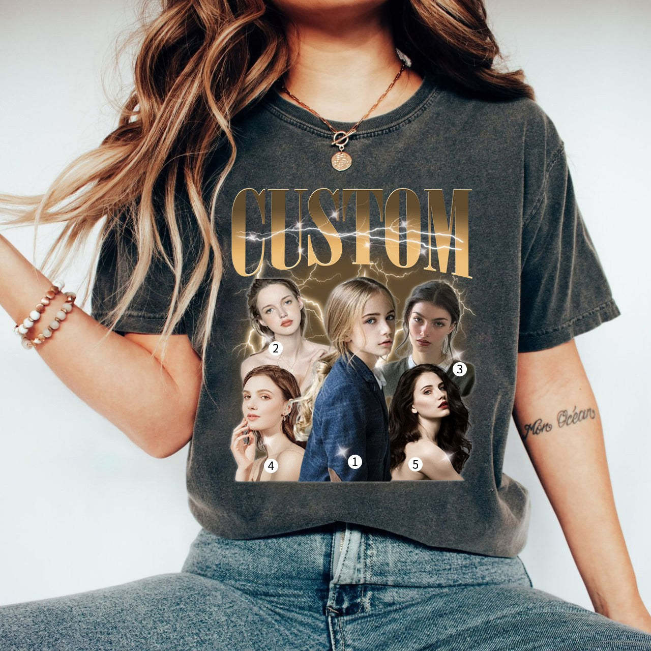 5 Photos Custom Vintage Tee