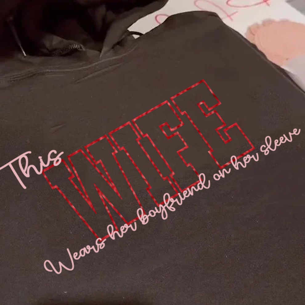 Wear Your Heart on Your Sleeve – Personalized Couple Photo Sweatshirt with Name on Sleeve