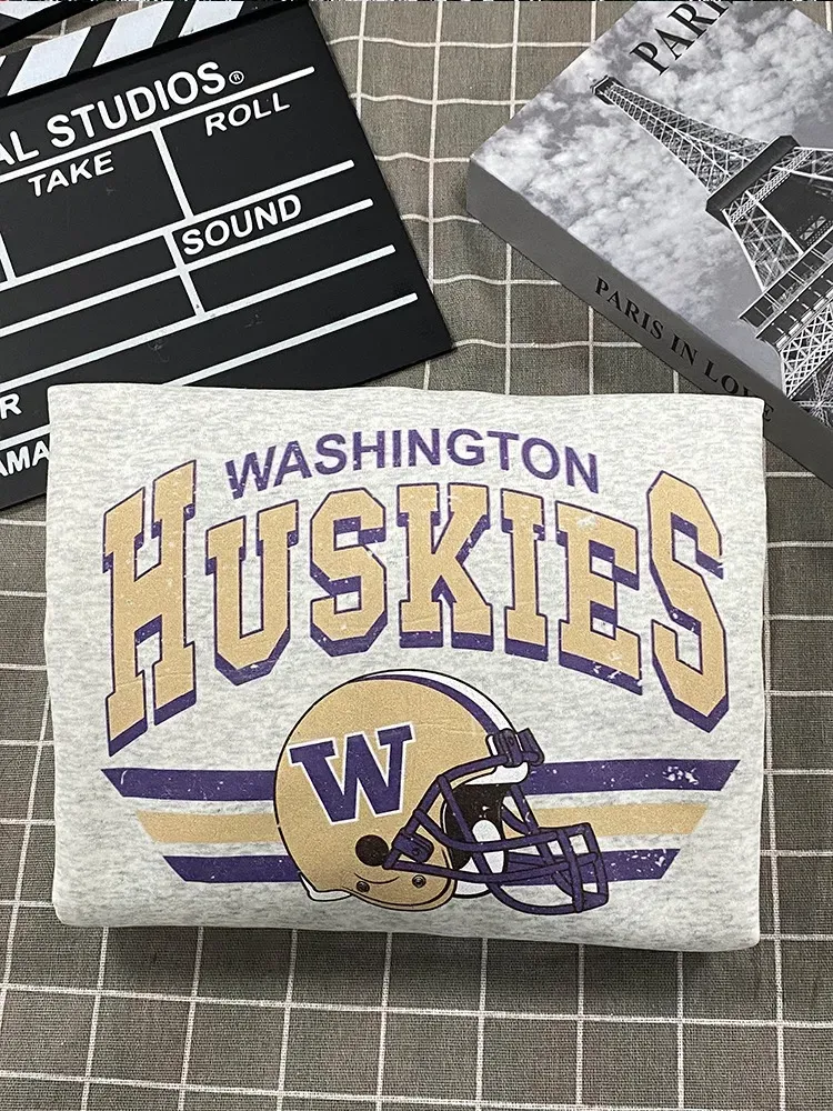 Vintage College Football Helmet T-shirt Crewneck Sweatshirt