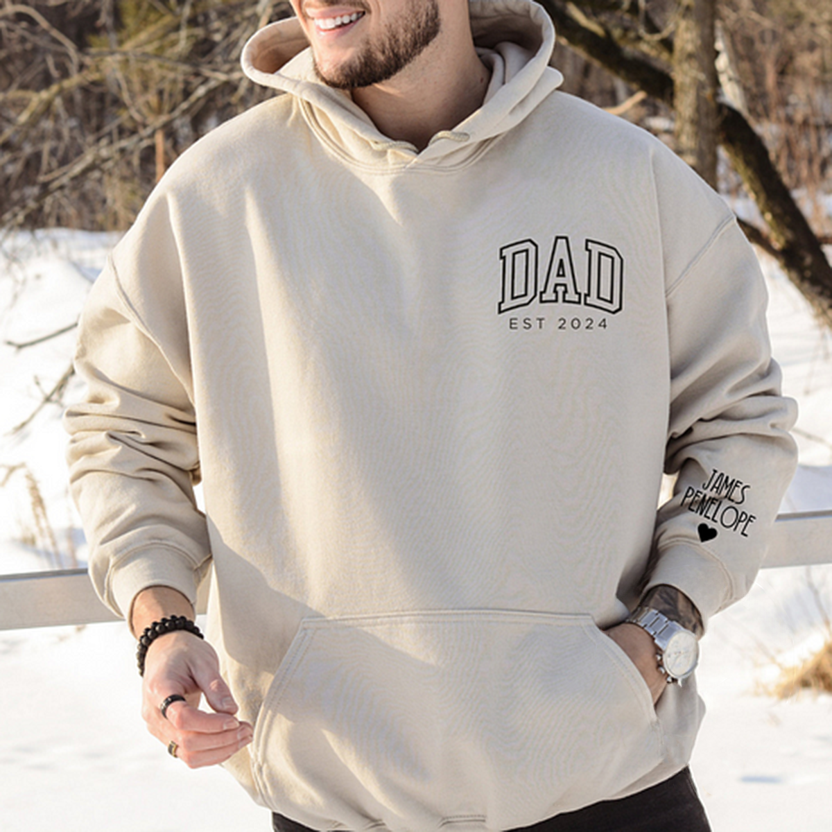 Dad's Pride-Custom Dad Shirt with Kids Names On Sleeve