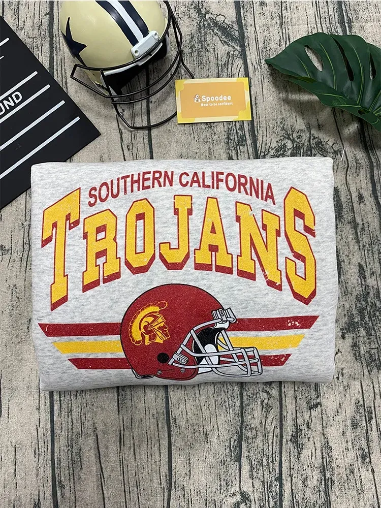 Vintage College Football Helmet T-shirt Crewneck Sweatshirt