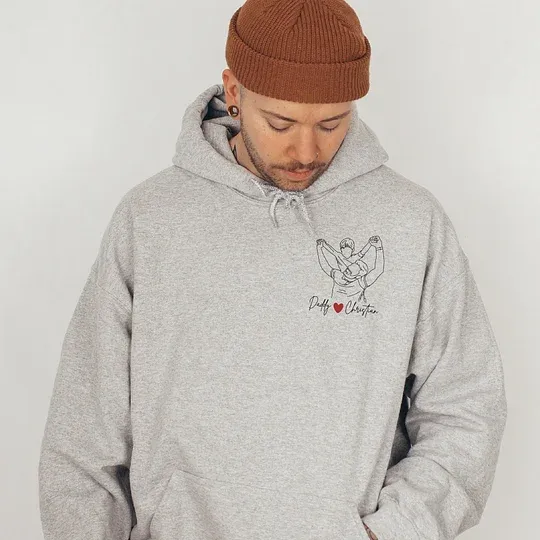 Personalized Embroidery Photo Sweatshirt Gifts for dad