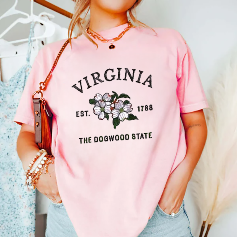 CUSTOM EMBROIDERED VIRGINIA FLOWER SWEATSHIRT
