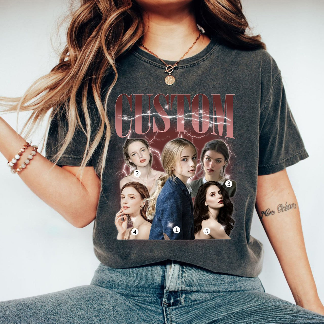 5 Photos Custom Vintage Tee