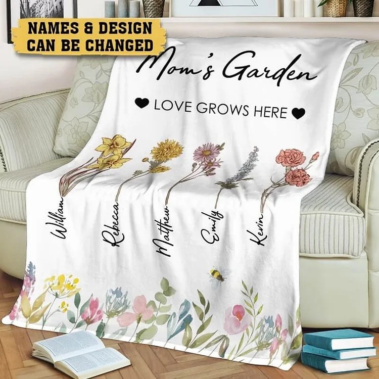 Mom/Grandma's Garden Birth Month Flower Blanket