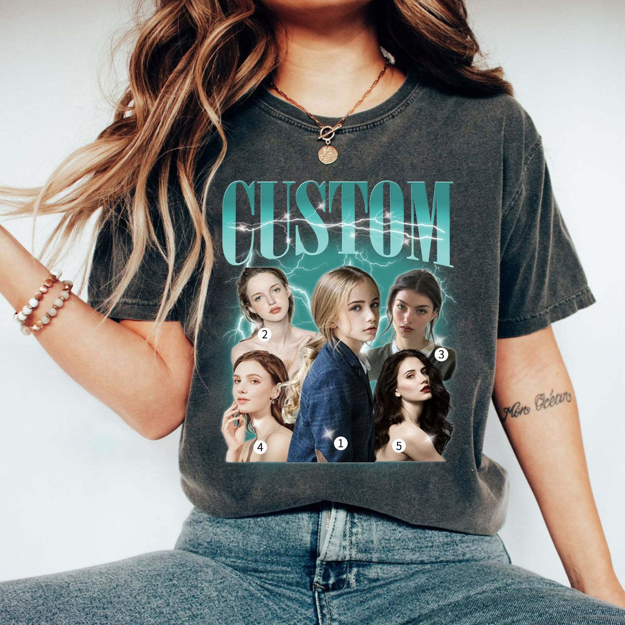 5 Photos Custom Vintage Tee