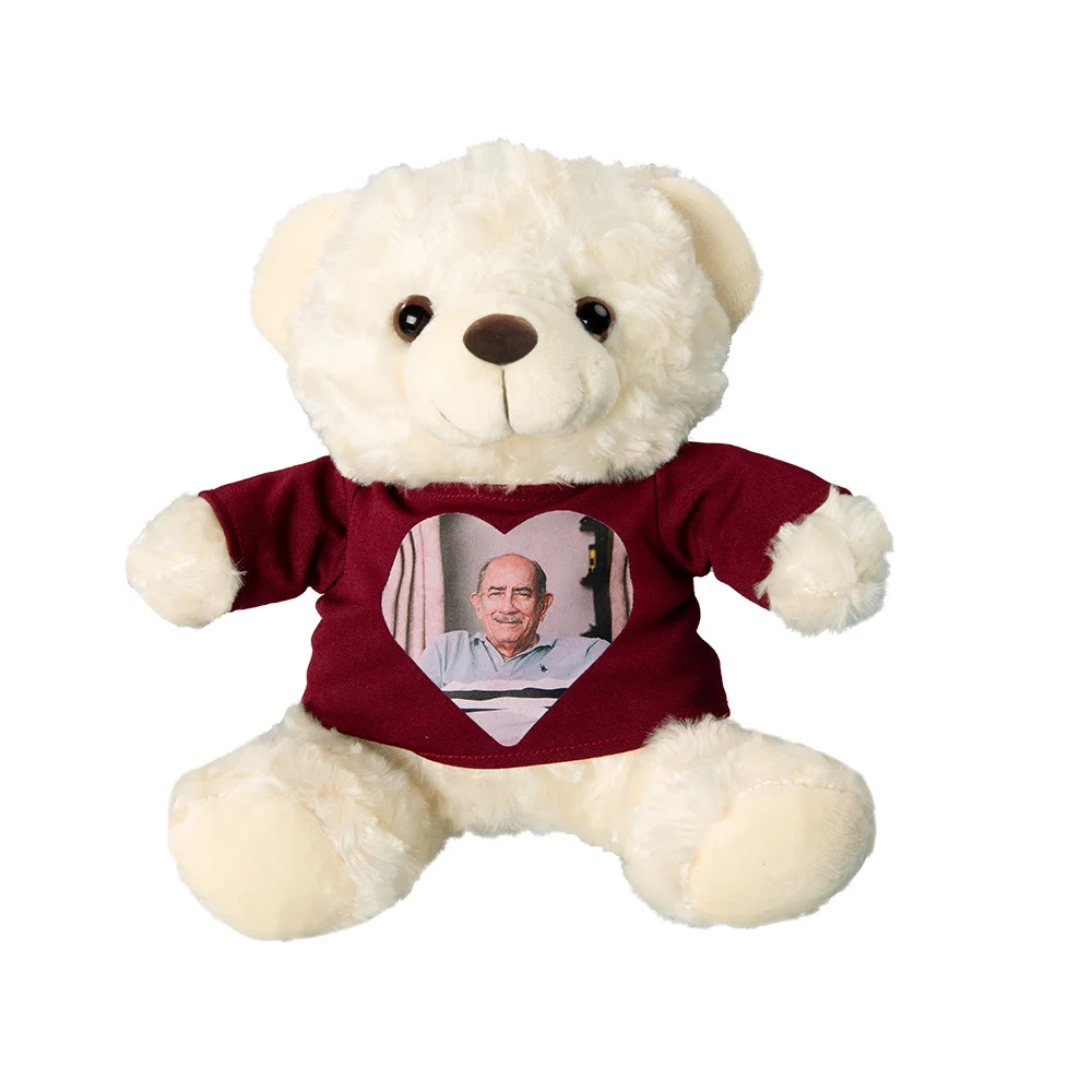 Personalized Memory Bear with Photo, Custom Heart Picture Teddy Bear, Remembrance Bear Plush Stuffed Animal, Memorial Gift, Celebration of Life Gift