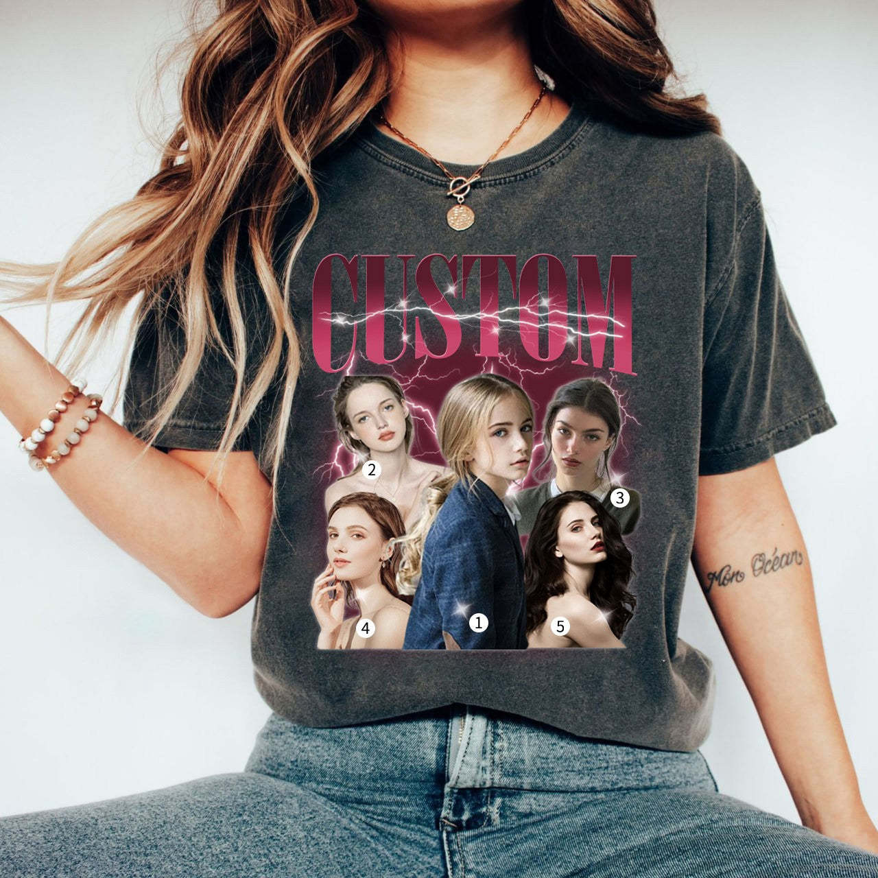 5 Photos Custom Vintage Tee