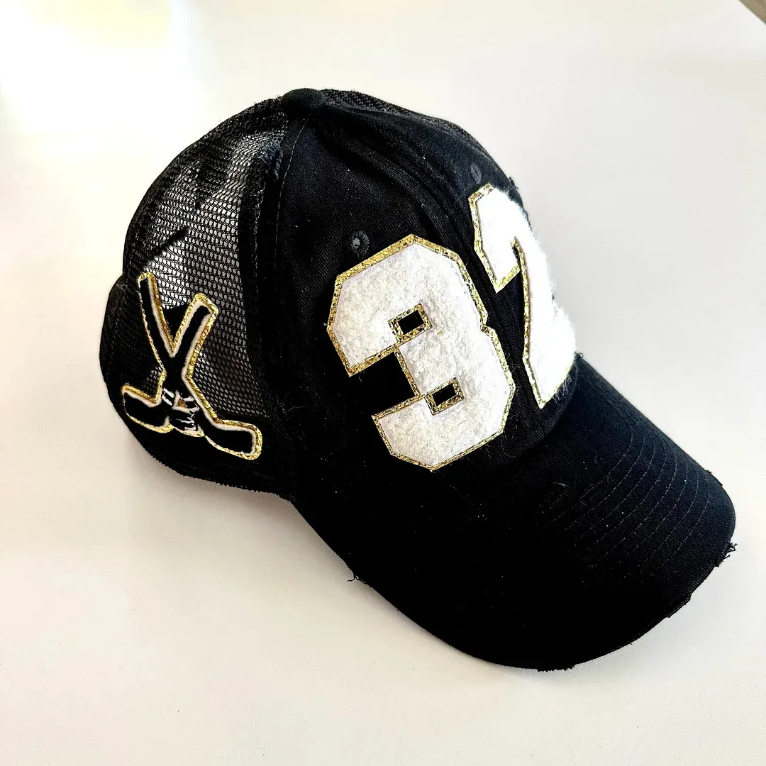 Custom Football Mom Number Hat - Number Patch Hat - Game Day Varsity Number Hat - Football Mom Gift