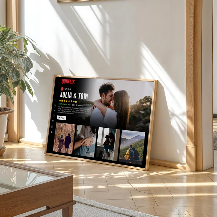 ⭐️Custom LOVEFLIX Movie Photo Frame with Your Love Story