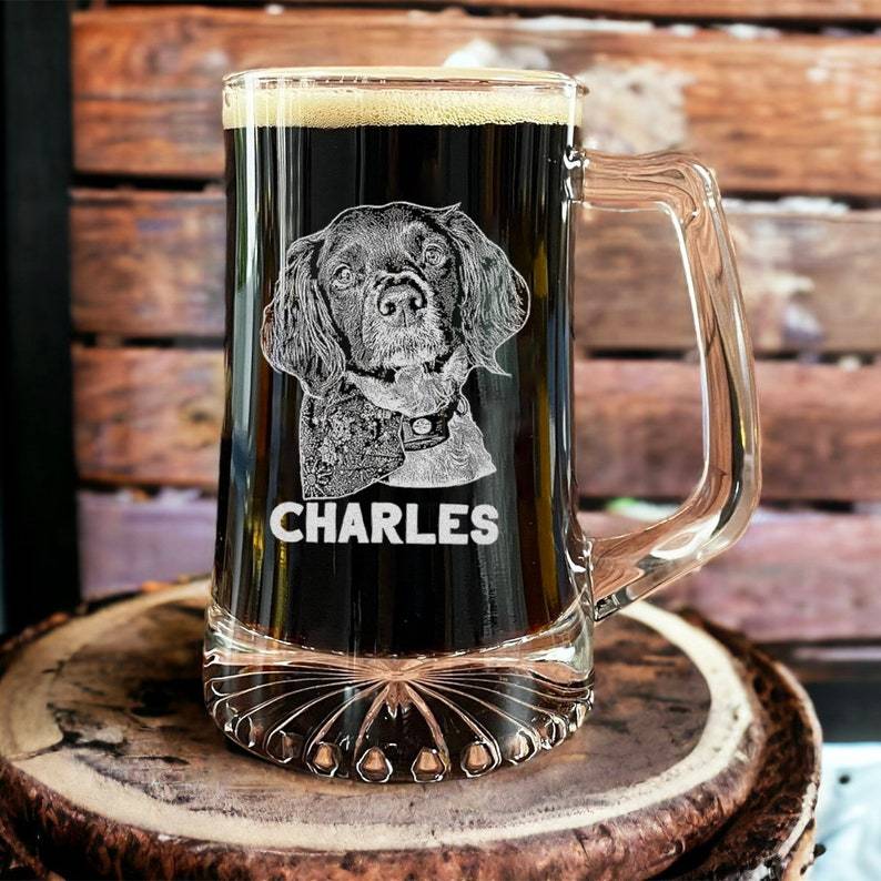 Custom Dog Portrait Whiskey Glass Gift - Engrave Your Pet Photo on Glasses, Gift for Pet Lovers