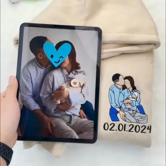 Custom Embroidered Sweatshirt for Mom, Family & Love