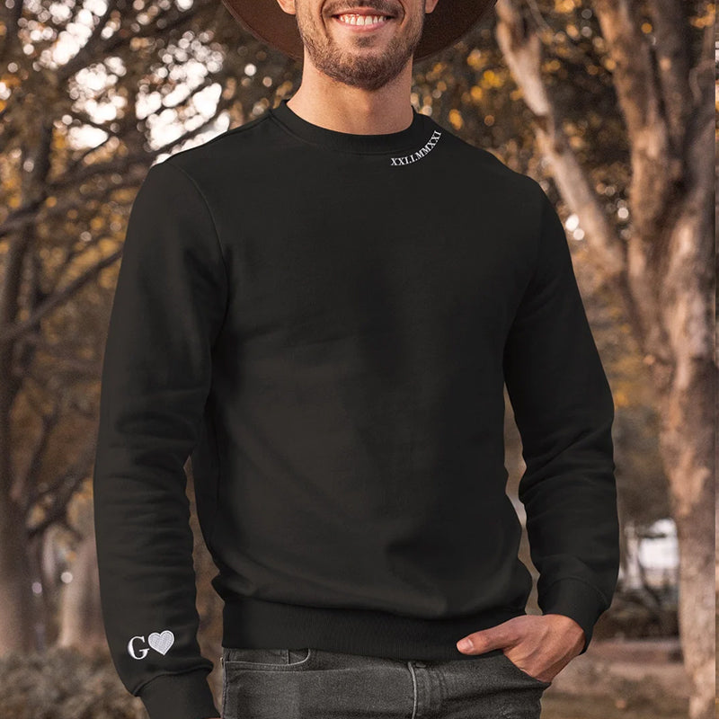 Custom Embroidered Date Roman Numeral T-shirt Roman Numeral Hoodie