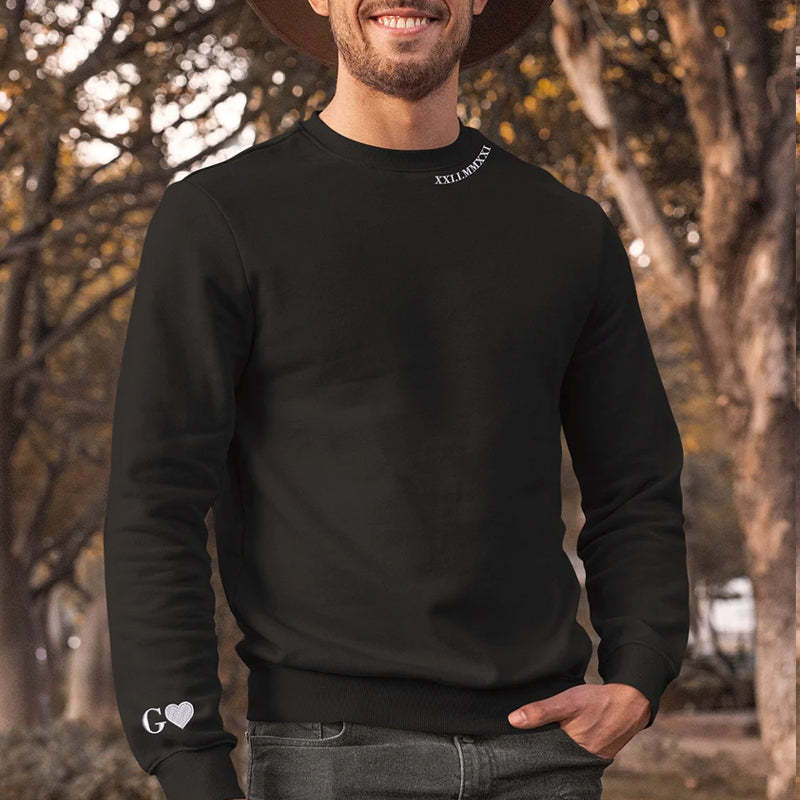 Custom Embroidered Date Roman Numeral T-shirt Roman Numeral Hoodie