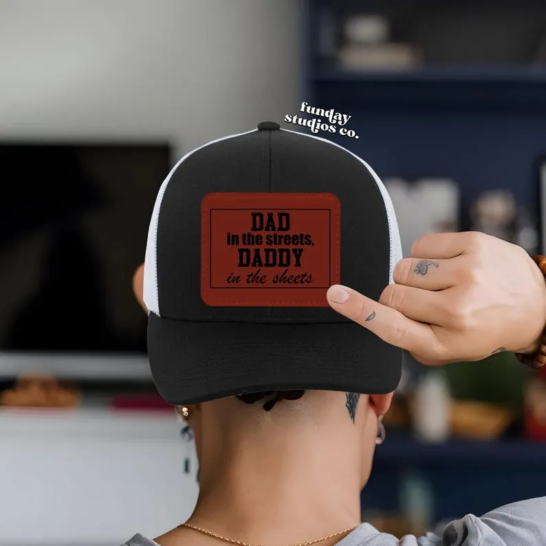 Funny Leather Patch Dad Hat, Dad Life Trucker Hat, Fathers Day Gift