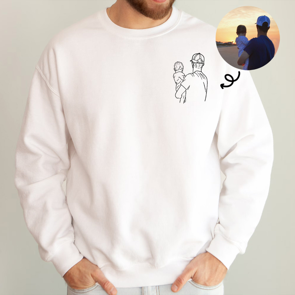 Custom Photo Portrait Printing Shirt - Gift For Dad