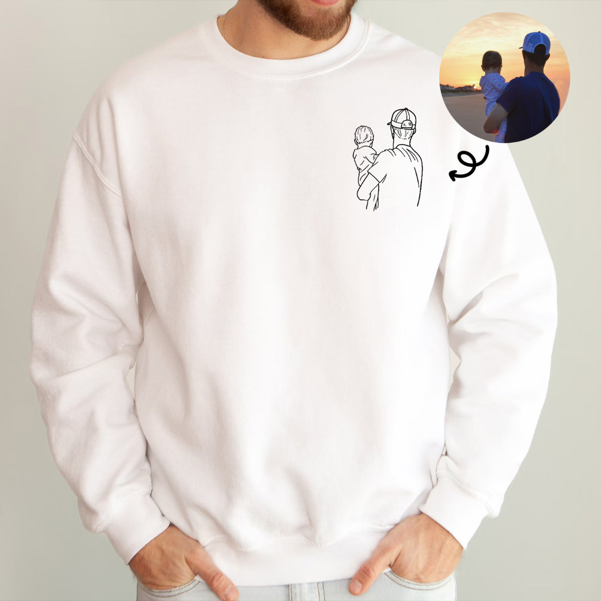 Custom Photo Portrait Printing Shirt - Gift For Dad