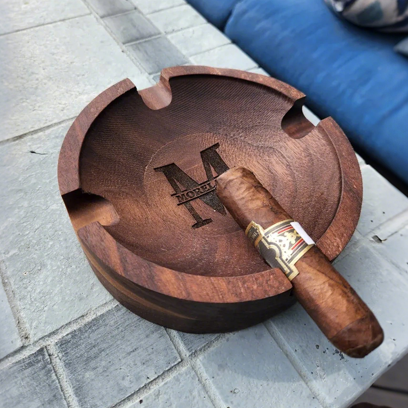 Personalized Name Walnut Cigar Ash Tray