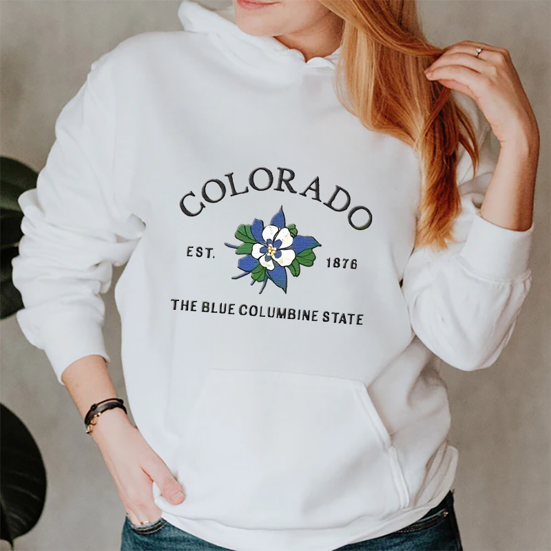 CUSTOM EMBROIDERED COLORADO FLOWER SWEATSHIRT