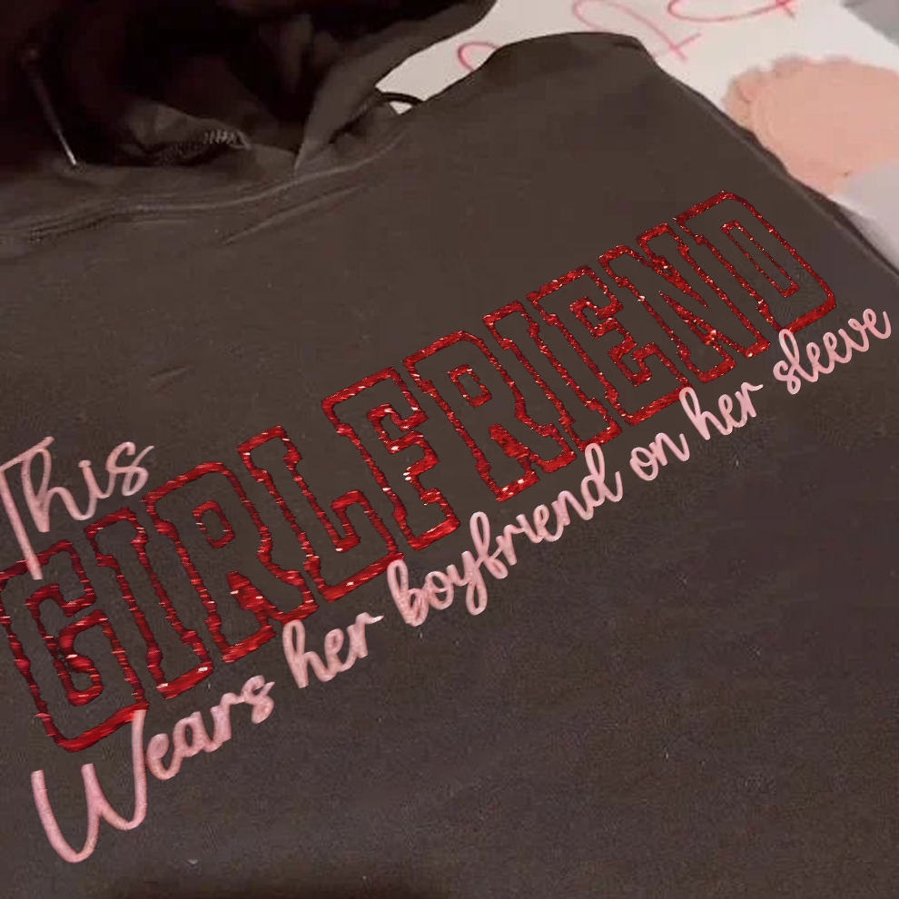 Wear Your Heart on Your Sleeve – Personalized Couple Photo Sweatshirt with Name on Sleeve