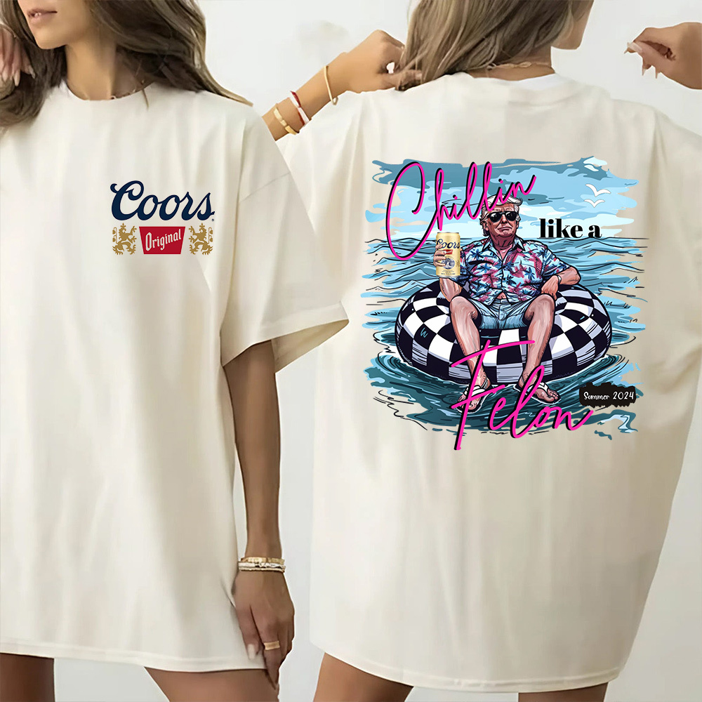 Hot Drinking Coors Chillin Like A Felon Summer 2024, Retro Quirky with Character Shirt