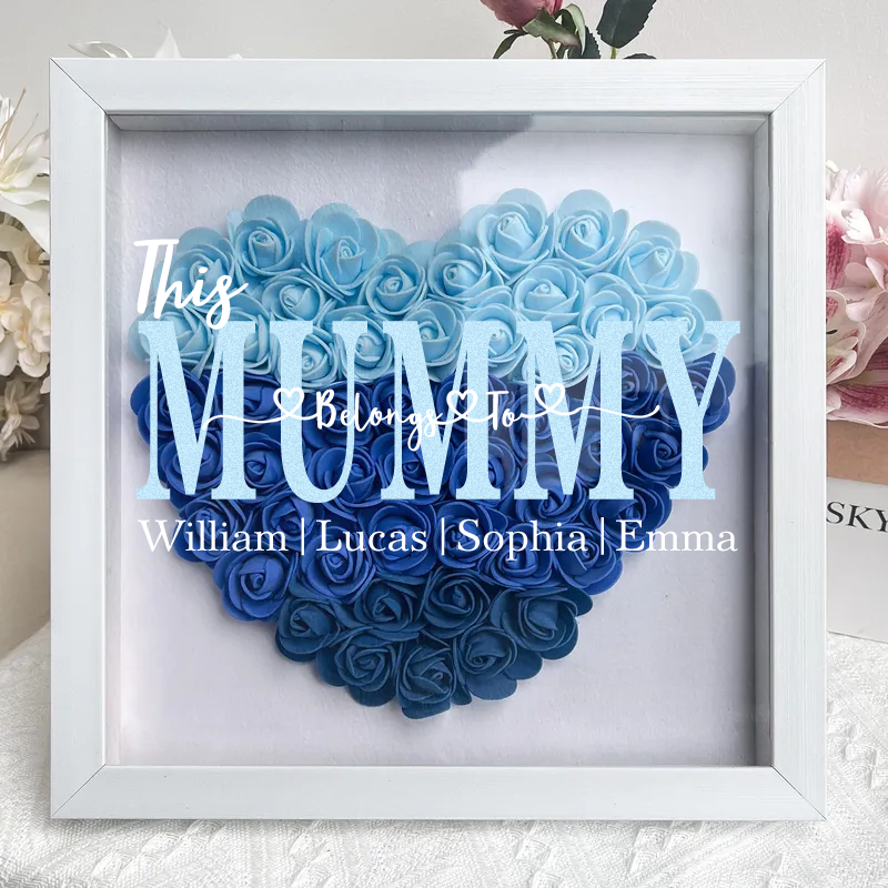 'This MUM/MOM Belongs to' - Personalized Flower Shadow Box - Mother's Day Gift