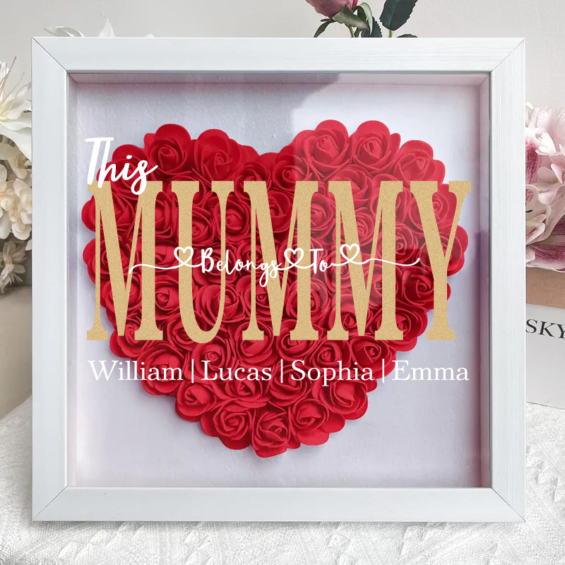 'This MUM/MOM Belongs to' - Personalized Flower Shadow Box - Mother's Day Gift