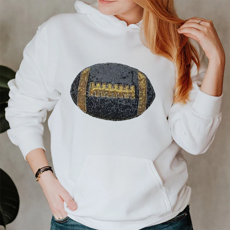 Sparkling Football Icon Sweatshirt – Shine Bright on Game Day