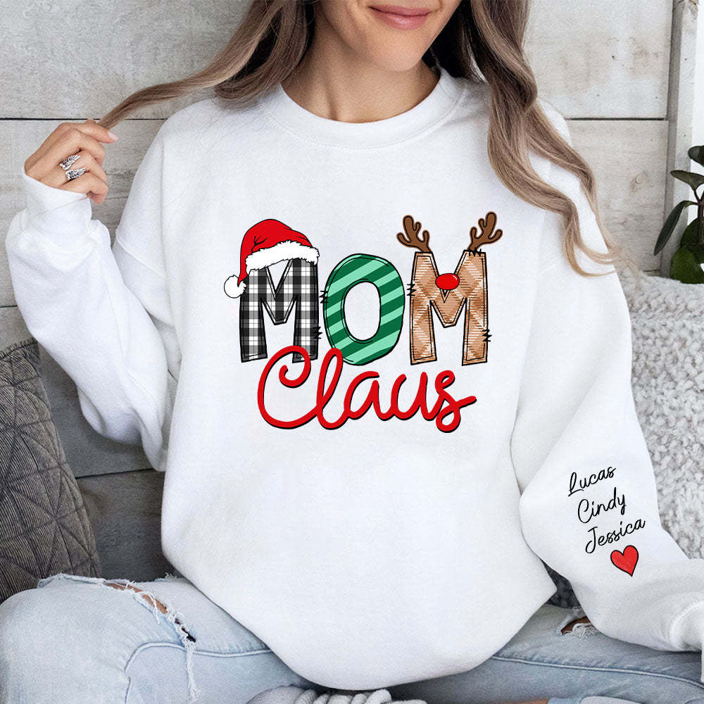 Personalized Christmas Grandma Claus Kids Sweatshirt