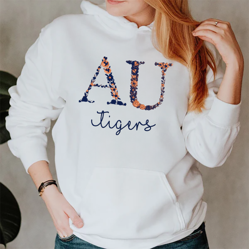 Customized Auburn Tigers Football Sweatshirts With Trendy Floral Embroidery