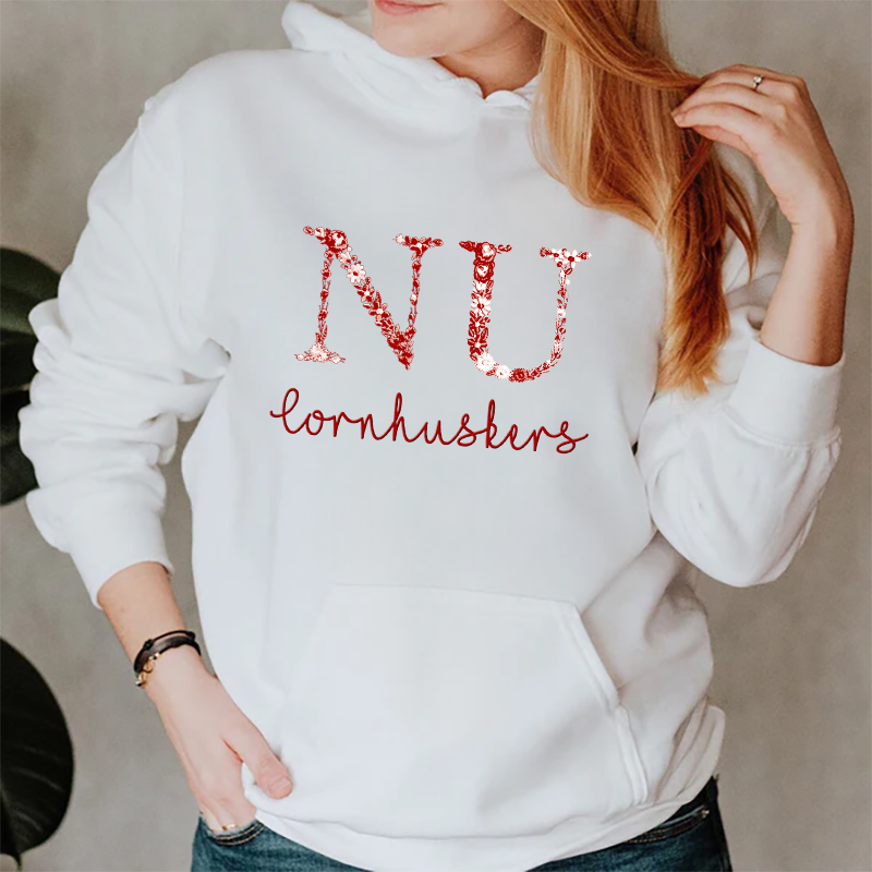 Customized Nebraska Cornhuskers Football Sweatshirts With Trendy Floral Embroidery
