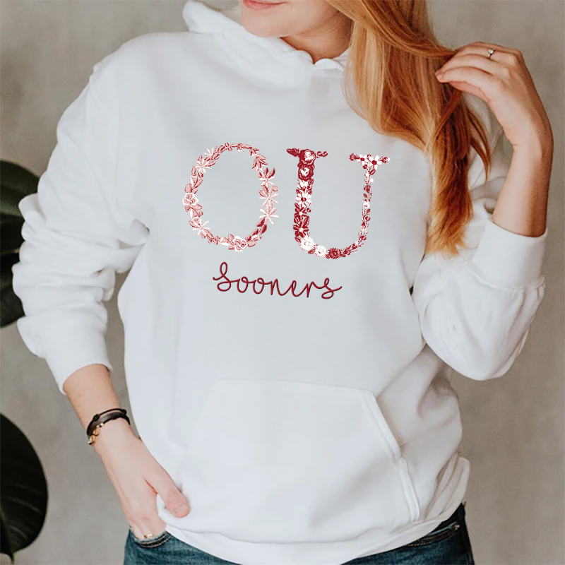 Customized Oklahoma Sooners Football Sweatshirts With Trendy Floral Embroidery