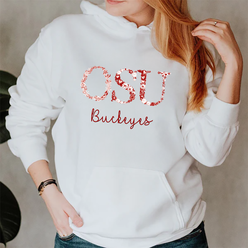 Customized Ohio State Buckeyes Football Sweatshirts With Trendy Floral Embroidery