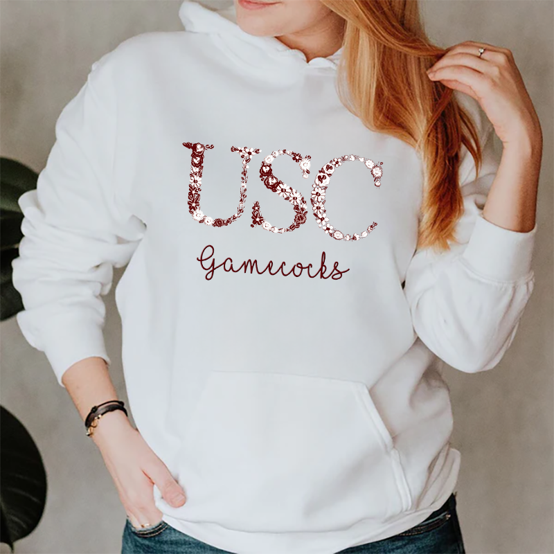 Customized South Carolina Gamecocks Football Sweatshirts With Trendy Floral Embroidery
