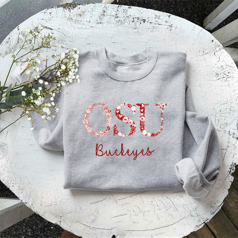 Customized Ohio State Buckeyes Football Sweatshirts With Trendy Floral Embroidery