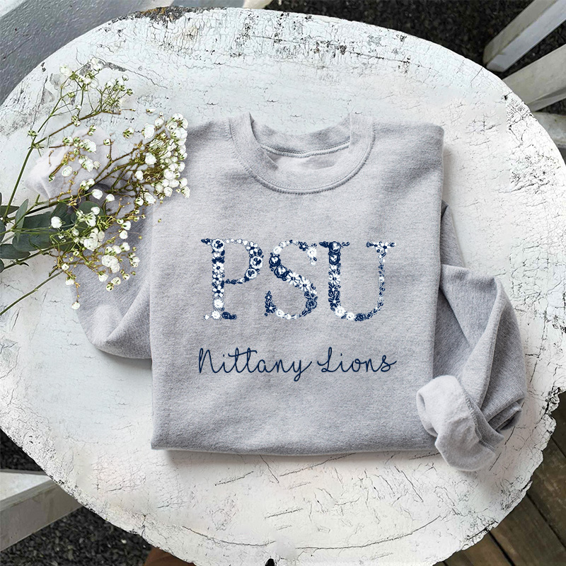 Customized Penn State Nittany Lions Football Sweatshirts With Trendy Floral Embroidery