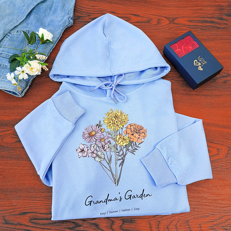 Birth Flower Family Bouquet Custom Hoodie/Crewneck/T-shirt 
