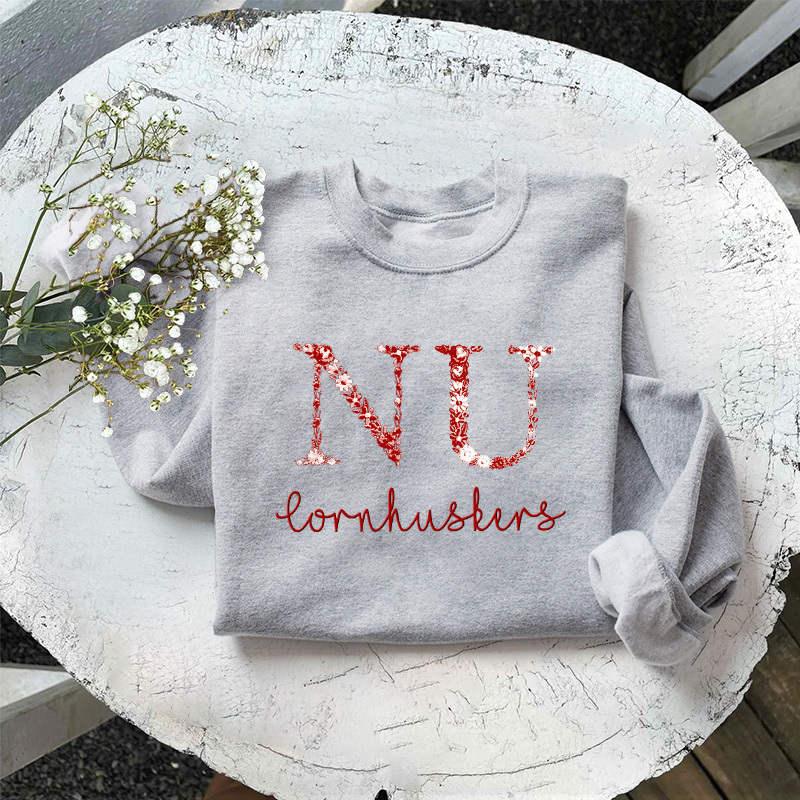 Customized Nebraska Cornhuskers Football Sweatshirts With Trendy Floral Embroidery