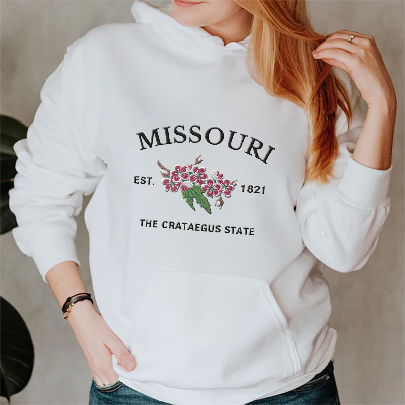 CUSTOM EMBROIDERED MISSOURI FLOWER SWEATSHIRT
