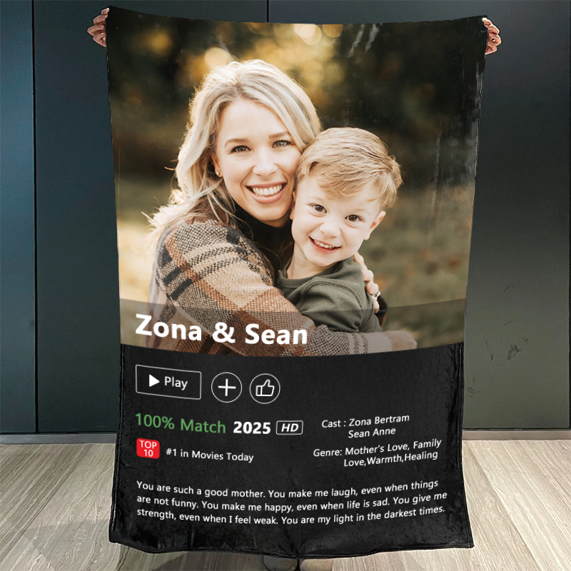 50%OFF⭐️Custom Mother's Day Movie Photo Blanket with Your Story