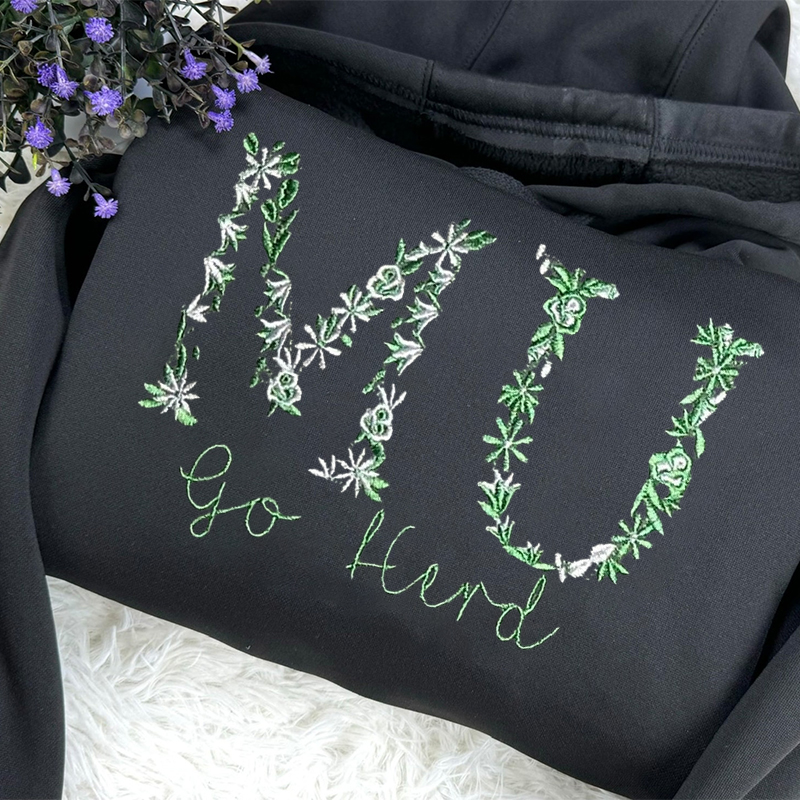 Personalized College Sweatshirts with Stylish Floral Embroidery and Trendy University Names