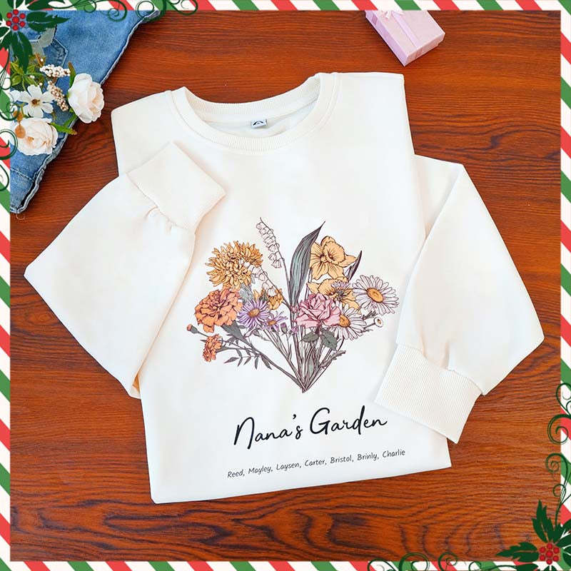 Birth Flower Family Bouquet Custom Hoodie/Crewneck/T-shirt 