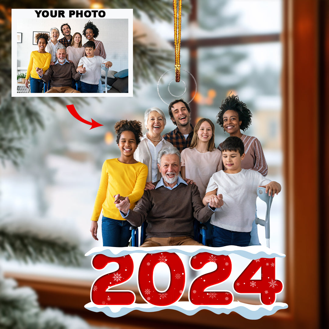 2024 Christmas Custom Photo - Personalized Photo Mica Ornament - Christmas Gift For Family Members