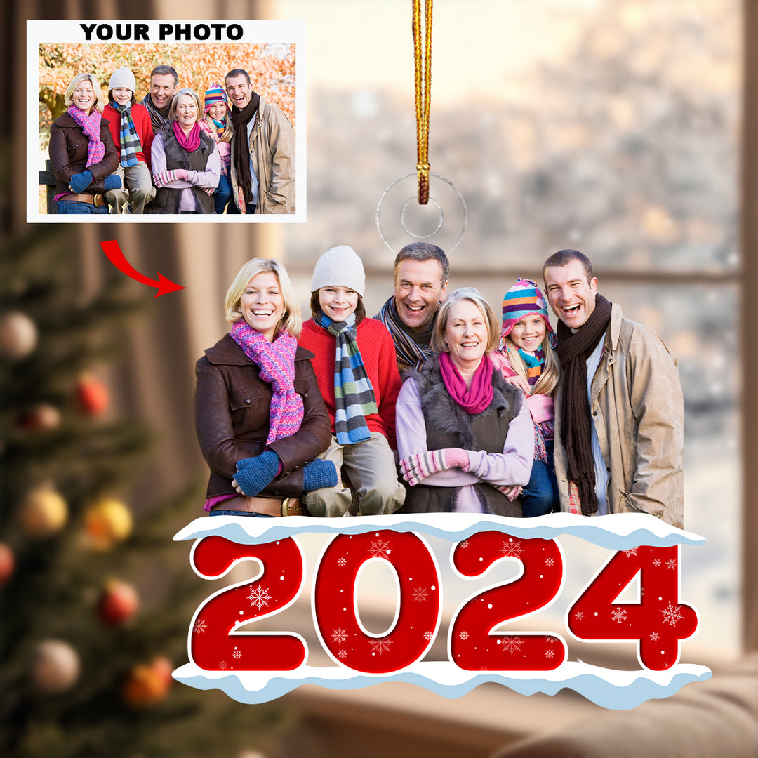 2024 Christmas Custom Photo - Personalized Photo Mica Ornament - Christmas Gift For Family Members