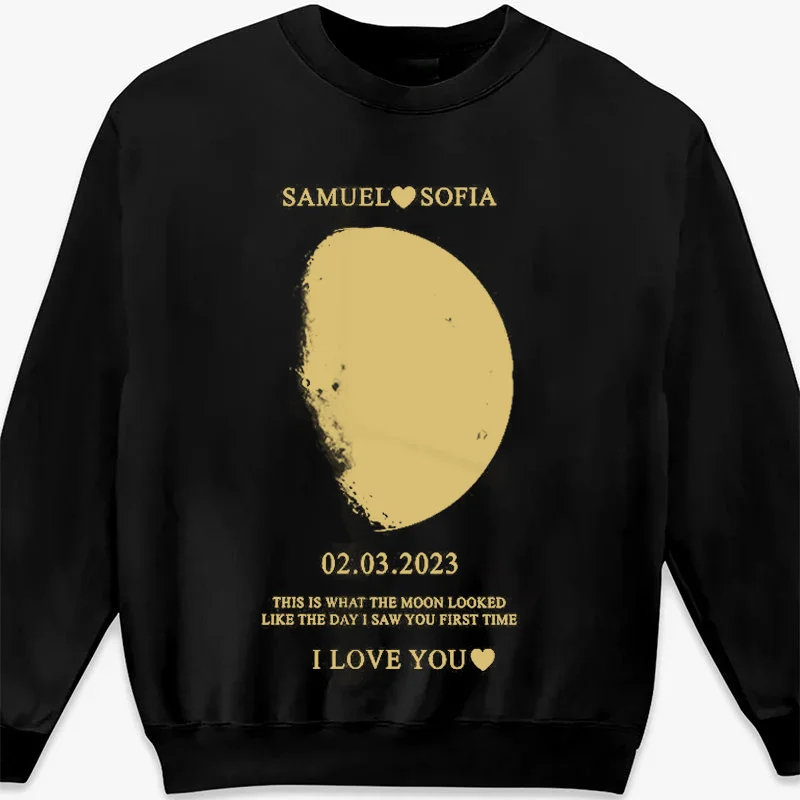 Custom Couple Art Sweatshirt/ REAL MOON PHASE SWEATER