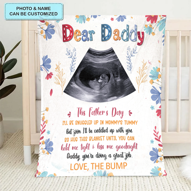 Personalized Sonogram Photo for Daddy Blanket, Daddy To Be Blanket, Pregnancy Annoucement Gifts