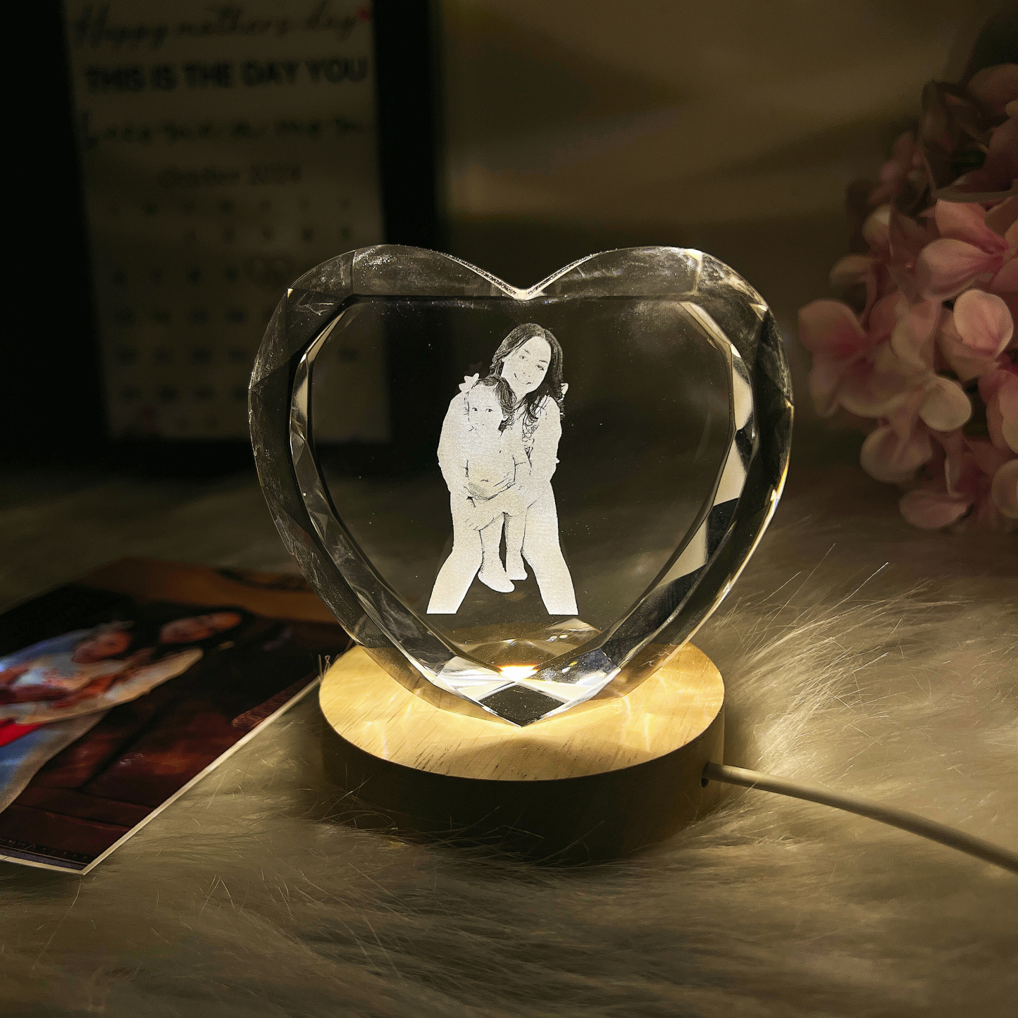 Personalized 3D Heart Crystal Photo Gift