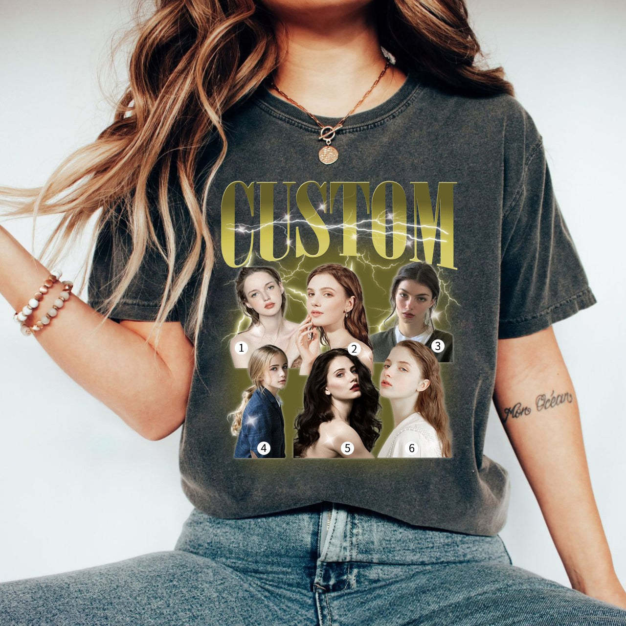 6 Photos Custom Vintage Tee