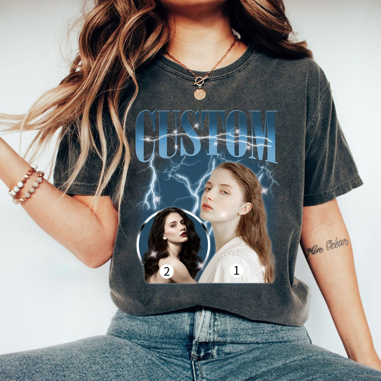 2 Photos Custom Vintage Tee