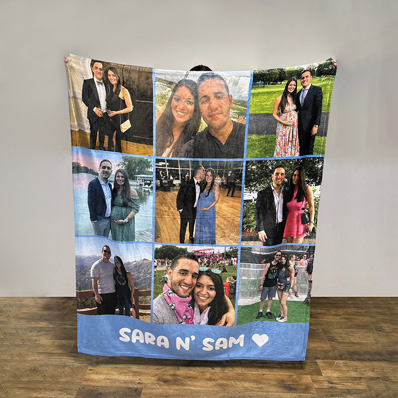 Personalized Photo Blanket, Photo Blanket with Text, Memorial Blanket, Anniversary Gift, Couples Gift, Gift for Her